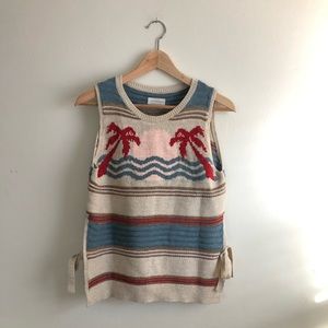 Lucky Brand Sunset Knit Tank w Side Slits + Ties
